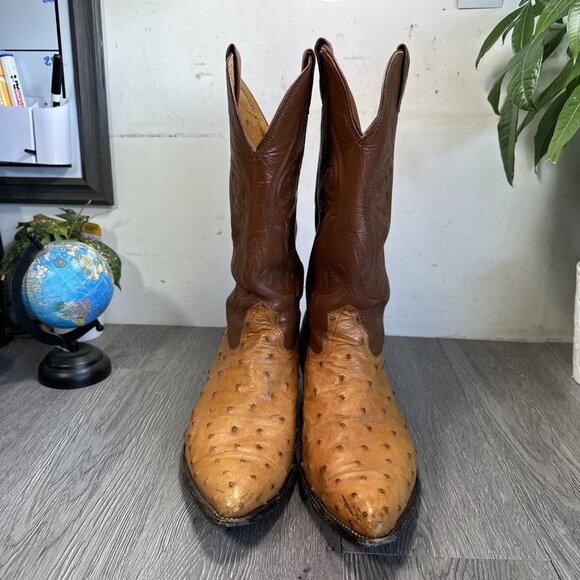 Vintage Nocona Full Quill Ostrich Western rodeo Cowboy boots 12 D main image 2